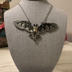 Silver Owl Pendant Necklace